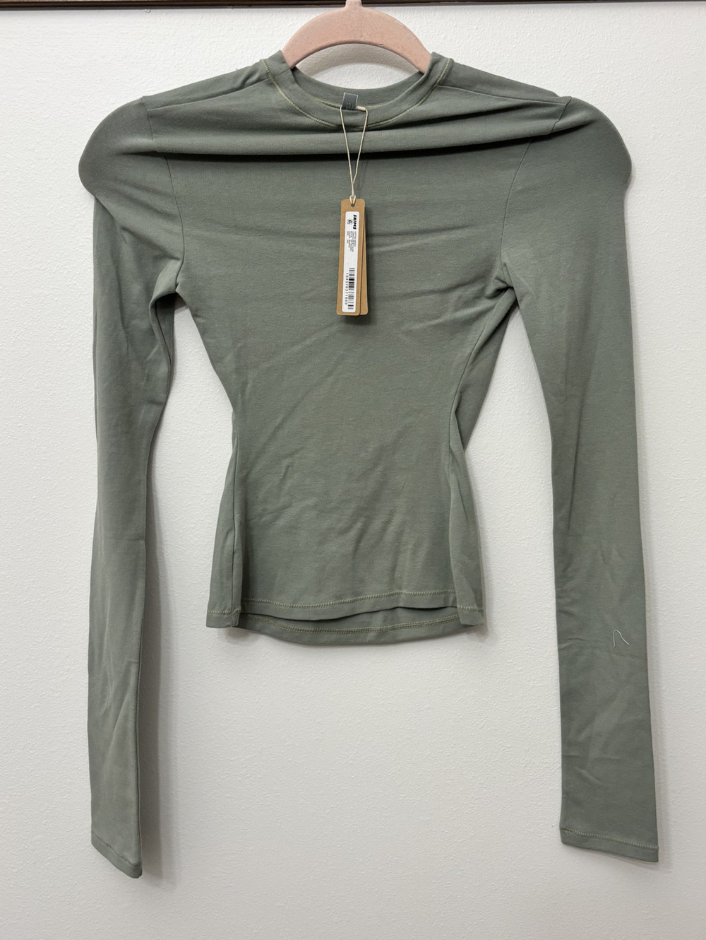 Skims Cotton Jersey Long Sleeve in Mineral Size XXS